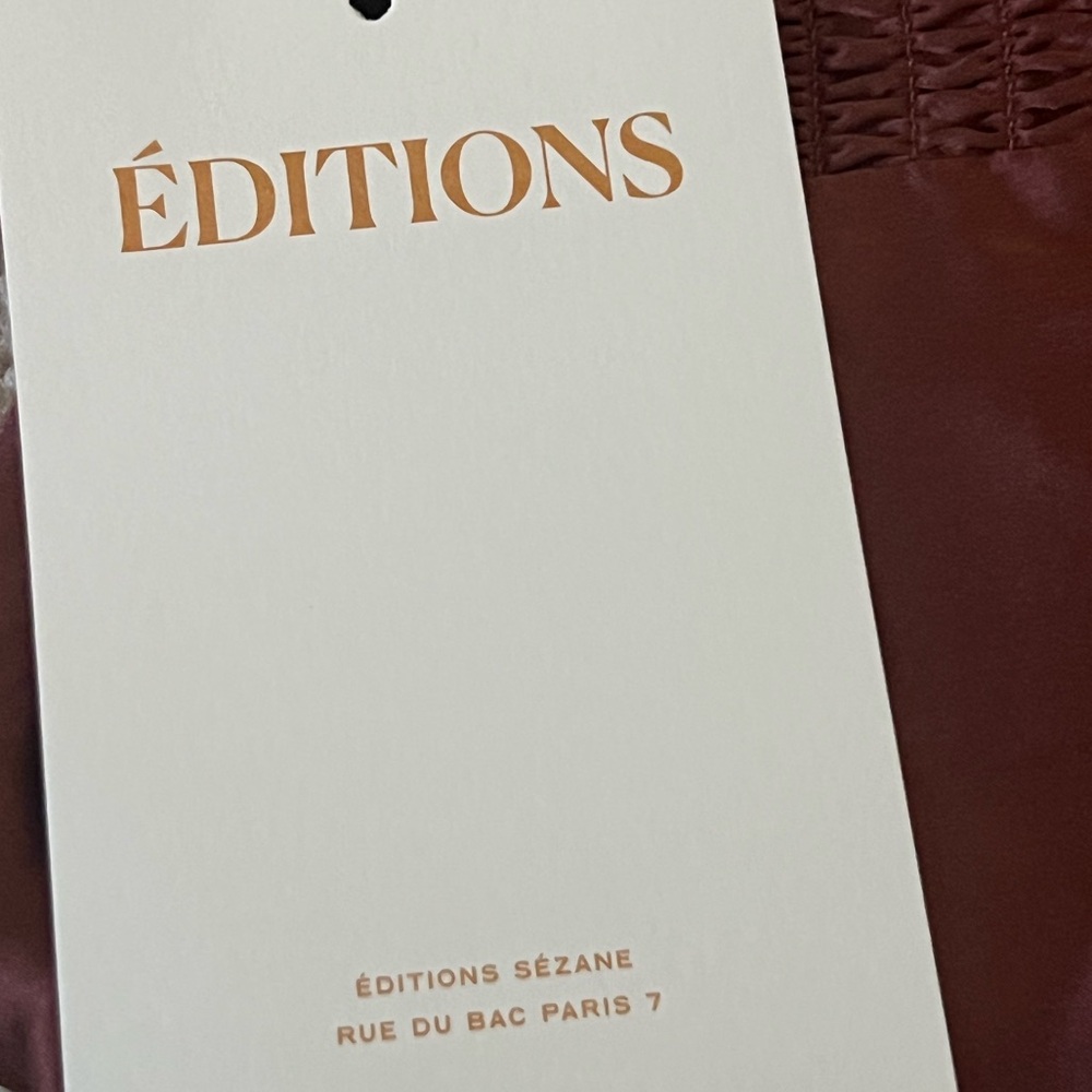 Sezane Editions 100% Silk Pearlena Top in Cacao Mahogany Brown NWT US 4 - Picture 5 of 11
